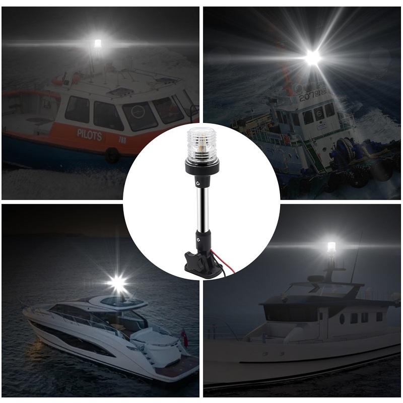Boat Navigation Light Waterproof Fold Down LED Anchor Lights All Round 360 Degree For Marine Boat Yacht