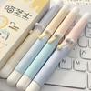 Kawai Stationery Ins Style High Looking Meow Cheese Rotating Gel Pen for Students To Study for Exams Quick Drying 0.5CS Black