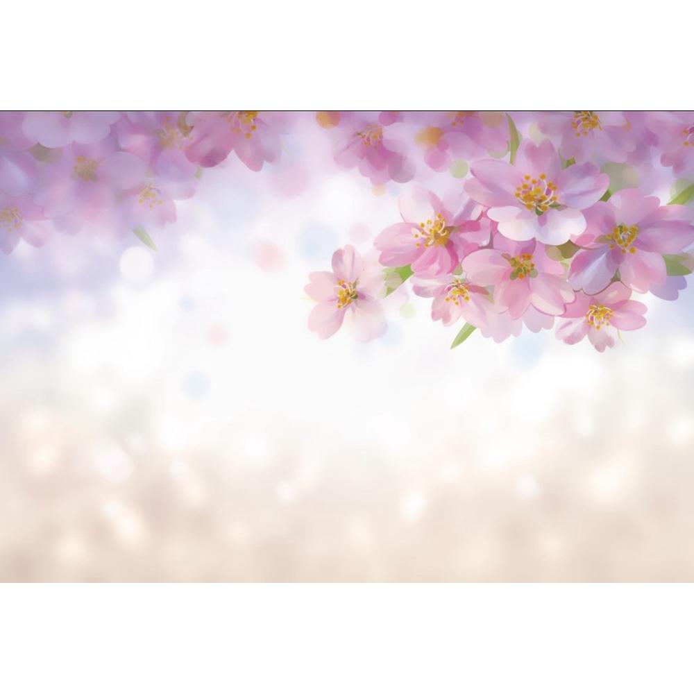 Frühlingsrosa Blumen Hintergrund Glitzer Licht Bokeh Floral Kirschblüte Neugeborenes Baby Porträt Fotografie Hintergrund Fotostudio