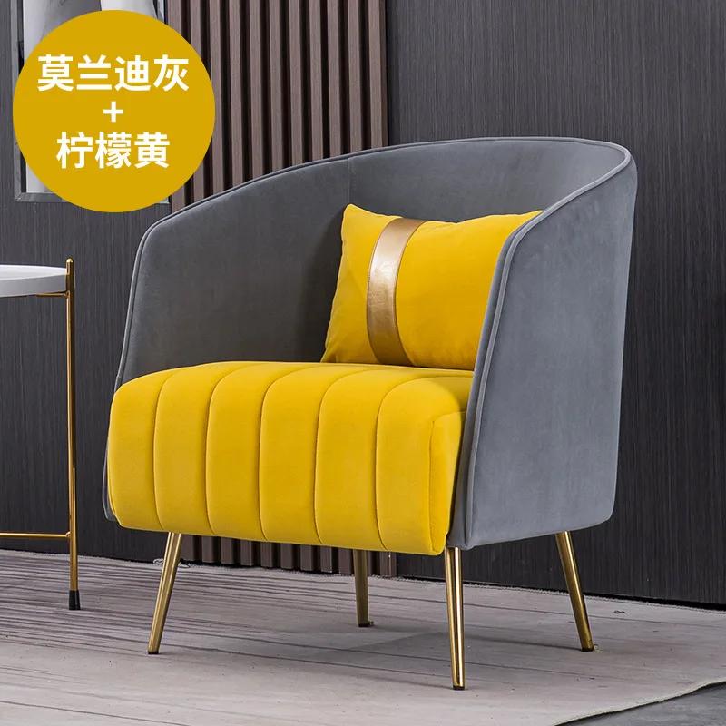Luxury Single sofa Nordic Design living room furniture balcony velvet armchair beauty salon waiting chair lobby soft chairs