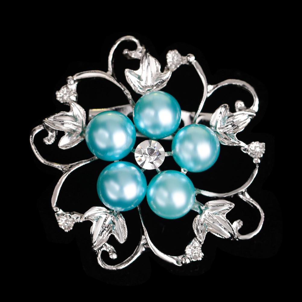 Fashion Alloy Crystal Pearl Bead Inlay Brooch