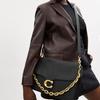 Coach Chain Tabby 35 Leather Shoulder Bag Large Women shoulder bag Black Gold CY921-B4BK