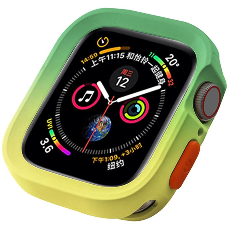 For Apple Watch Series SE3/SE2/SE1/ 6/5/4 44mm/7/8/9 45mm Dual Color TPU Watch Case