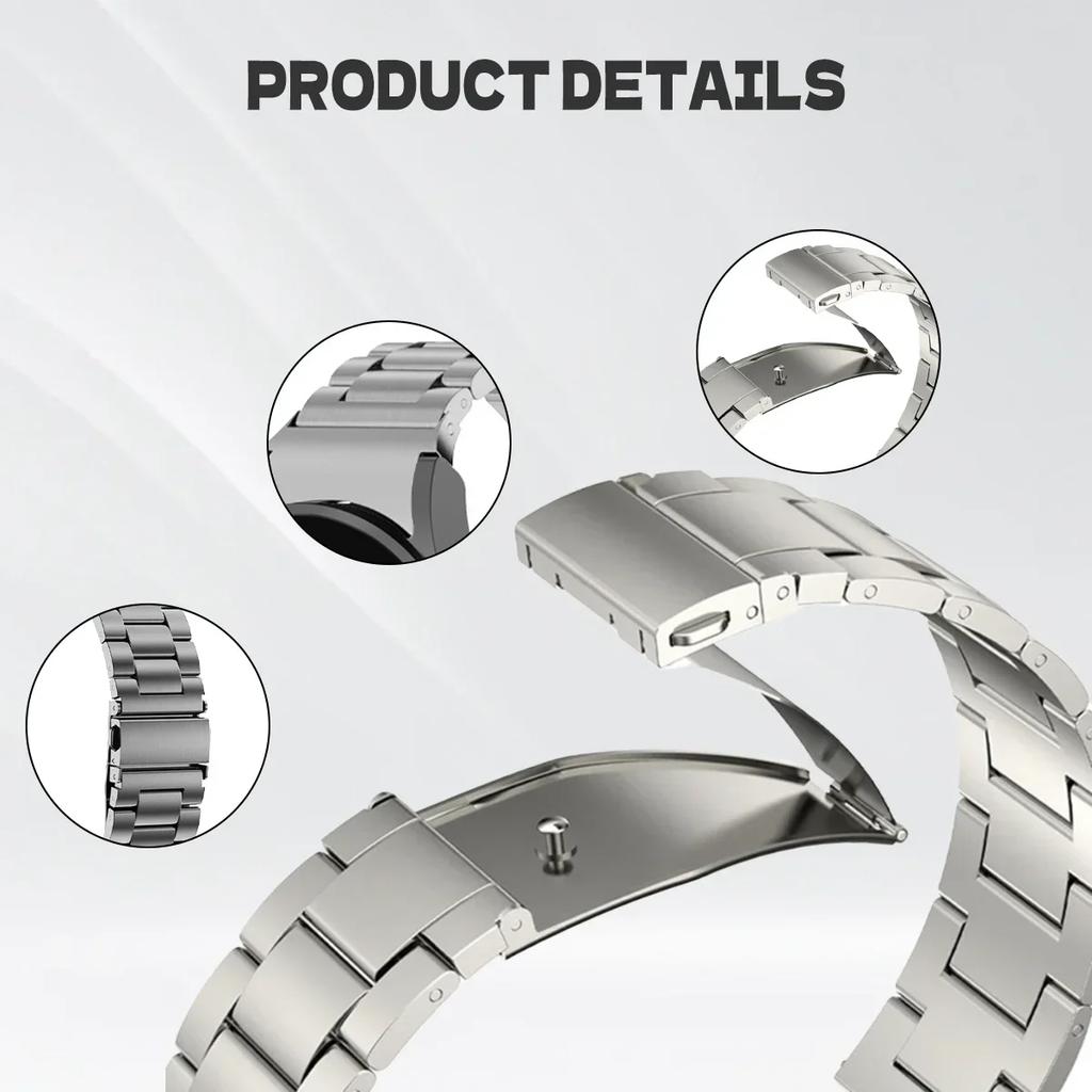 No Gaps Quick Fit Stainless Steel Strap For Samsung Galaxy Watch 6 Classic 43 47mm For Galaxy 6 5 4 44 40mm 5 Pro 45mm Bracelet
