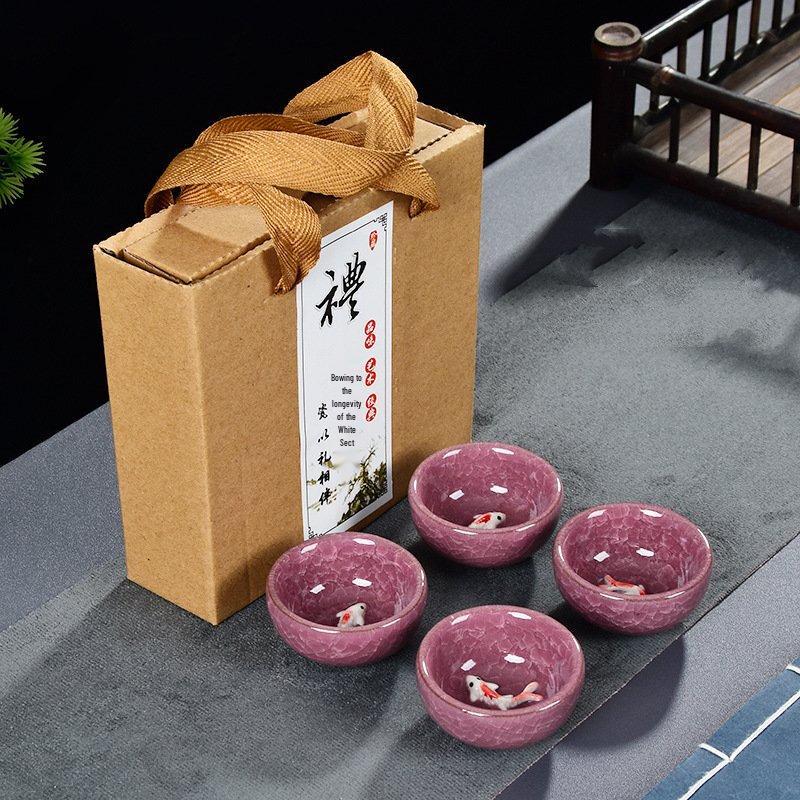 Shangqi Ceramic Tea Set with Ice Crack Cups