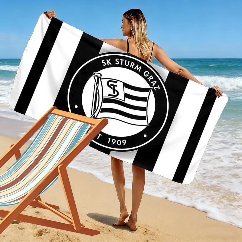 Asciugamano da Spiaggia con Stampa SK Sturm Graz, Asciugamano Grande Morbido ad Asciugatura Rapida per Spiaggia Campeggio Nuoto