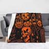 Happy Halloween Blanket Fleece Textile Decor Pumpkin Skull  Multifunction Ultra-Soft Throw Blankets for Bedding Couch Quilt