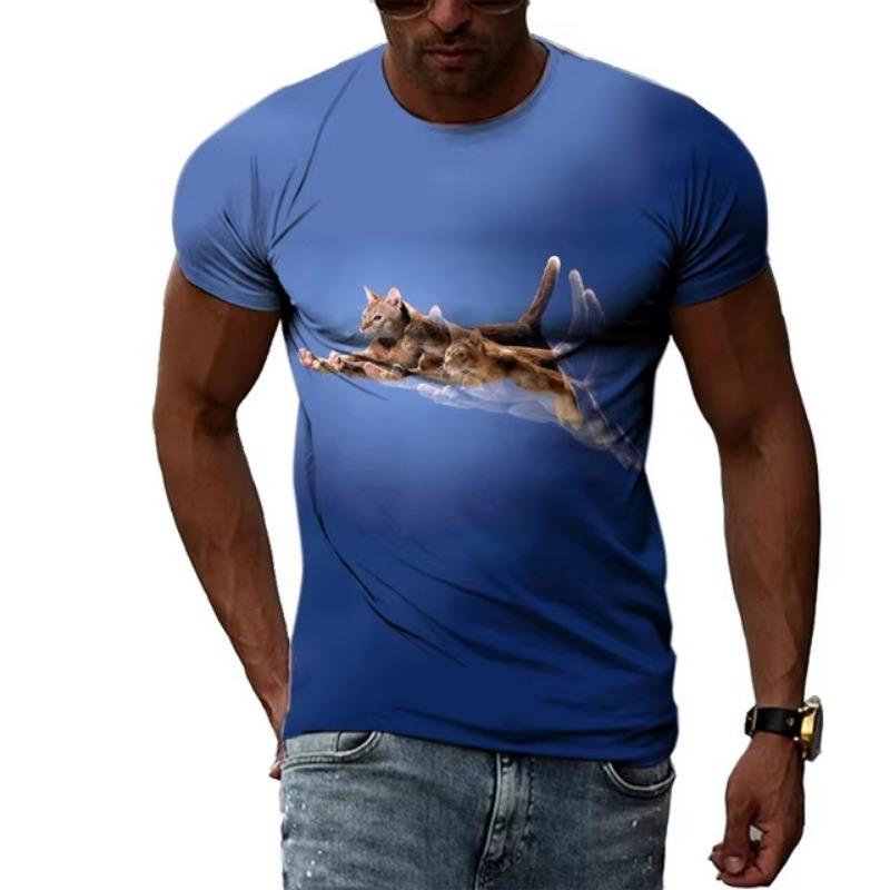 Męskie koszulki szybkoschnące, letnie modne, uliczne, z krótkim rękawem, koszulki z nadrukiem graficznym 3D, duże rozmiary, męskie ubrania