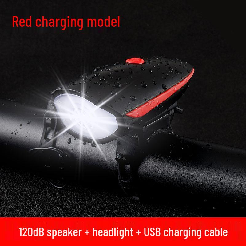USB Wiederaufladbare Fahrradhupe & Scheinwerfer - Wasserdichtes Multifunktions-Fahrradlicht für Nachtfahrten
