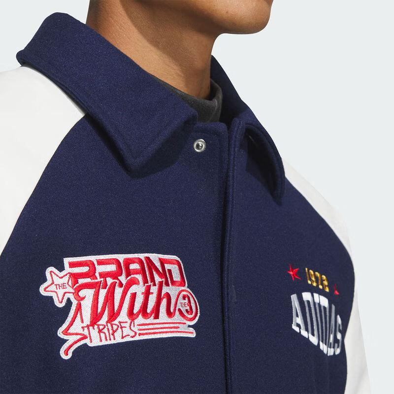 Adidas Originals Bbrtr Comfortable Sports Warm Polo Neck Loose Jacket Unisex Jacket Deep-Indigo Bright-White JN0775