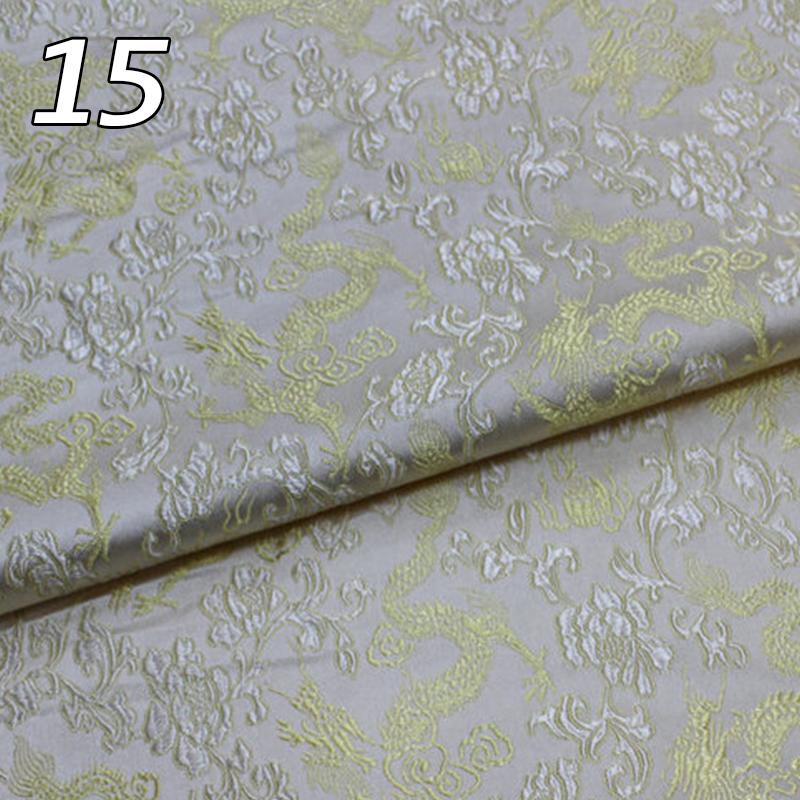 Chinese Traditional Embroidered Silk Brocade Dragon Pattern Fabric Tang Suit Hanfu Cheongsam Kid Wear Pillow Decoration Handmade