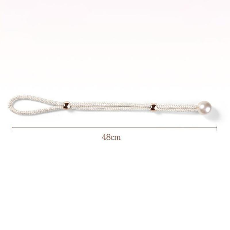 2pcs Pearl Curtain Tiebacks, Curtain Pearl Tiebacks, Decorative Fixings, Rope Curtain Tiebacks No Punch Adjustable Pull-outs