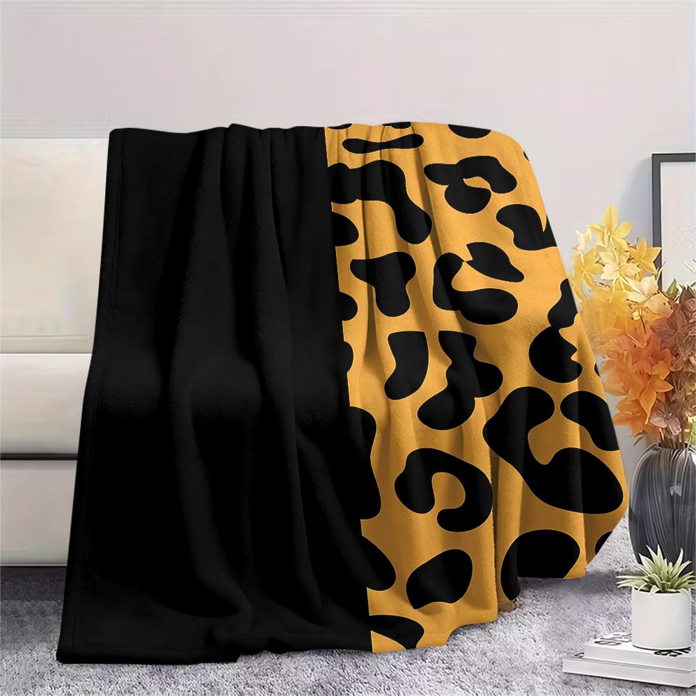 Leoparden- und Kuhmuster Flanelldecke, Hohe Qualität, Bequem für alle Jahreszeiten, Heimdekoration, Wärme und Komfort, Perfekt für Weihnachtsgeschenke