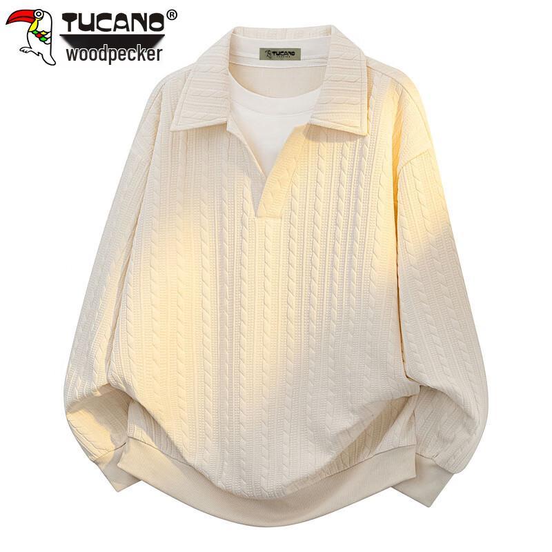 TUCANO Men's Faux Two-Piece Lapel Polo Pullover