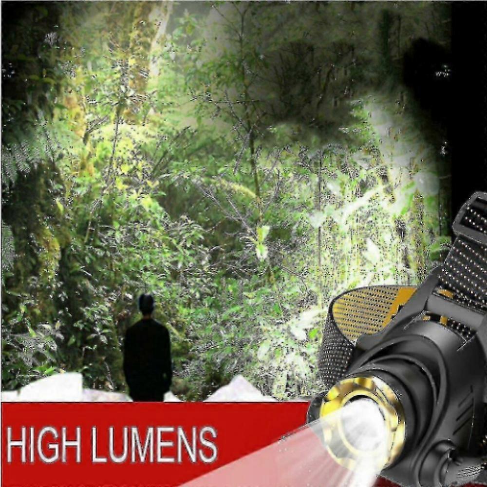 LED Camping Search Light USB DC Rechargeable Zoomable Head Flashlight Powerful Headlamp for Camping Hiking Fishing