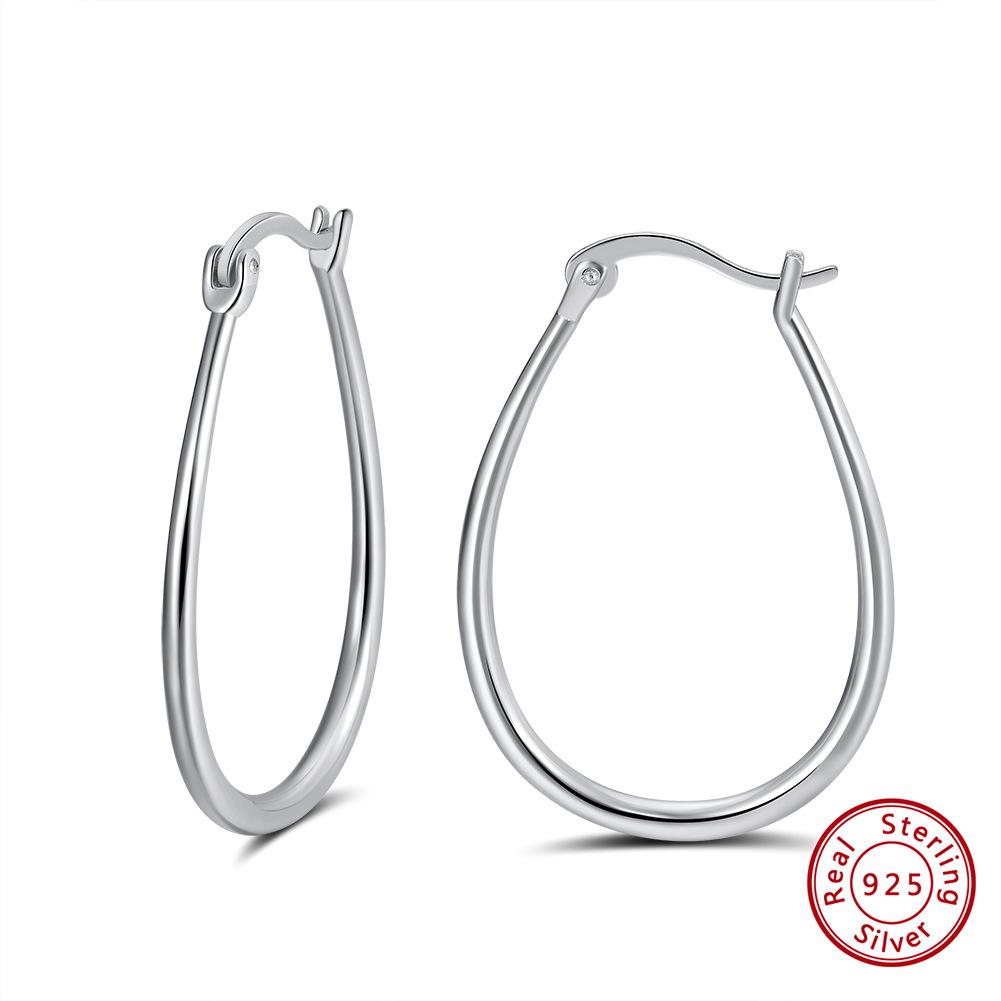 

Ювелирные изделия Серьги из стерлингового серебра 925 пробы Платиновые серьги Серьги с гладкими полыми кристаллами 925