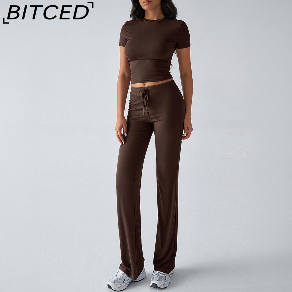 BITCED Women's Autumn/Winter Elegant Solid-Colour O-Neck Urban Casual Fashion Set