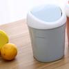 Desktop Trash Can Plastic Multifunctional Small Desk Countertop Garbage Bin with Swing Lid for Home Office Blue