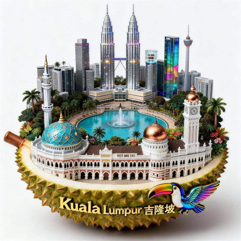 

Malaysia Fridge Magnets Metal Material Petronas Twin Towers Souvenirs Kuala Lumpur Fridge Stickers Birthday Gifts Home Decor
