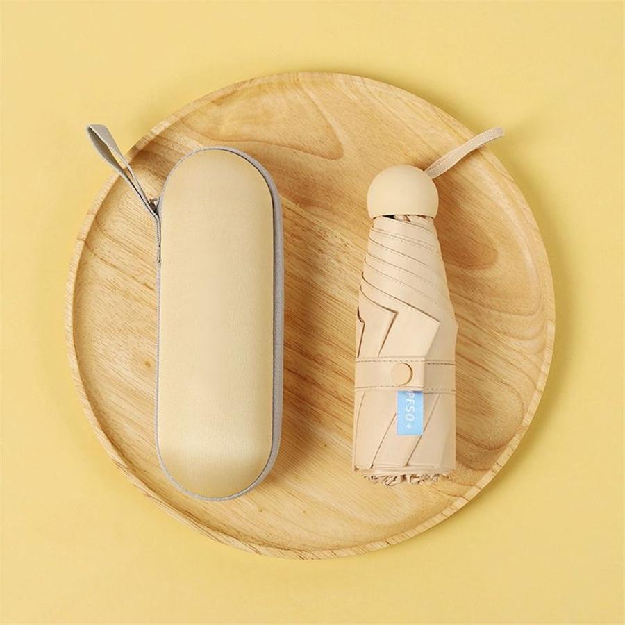 1pc Fashion Women Mini Folding Sun Umbrella UV Protection Portable Pocket Capsule Umbrellas with Box
