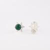 Green Onyx Cab Gemstone 925 Sterling Silver Jewelry Handmade Stud Earrings 0.44" EE-175-22