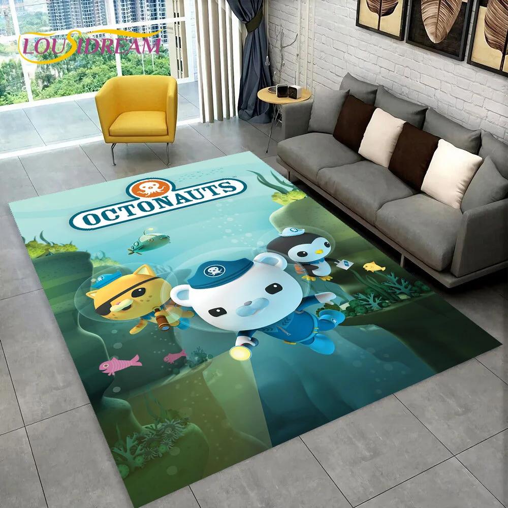 Tappeto Tappeto Carino Cartone Animato Barnacles degli Octonauts per Soggiorno Camera da Letto Decorazione Casa, Tappetino Antiscivolo per Divano Zerbino Regalo Bambini