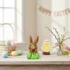 Artistic Resin Easter Rabbit Desktop Decors Handmade Holiday Gift Celebratory Rabbit Statue for Family Celebration