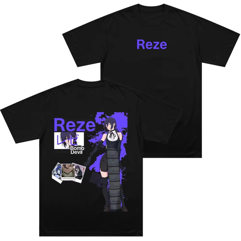 Reze Graphic T Shirt Cartoon Print Tshirts Japanese Anime Cotton Tshirt Harajuku Men Women Springsummer Clothes Y2k Tees