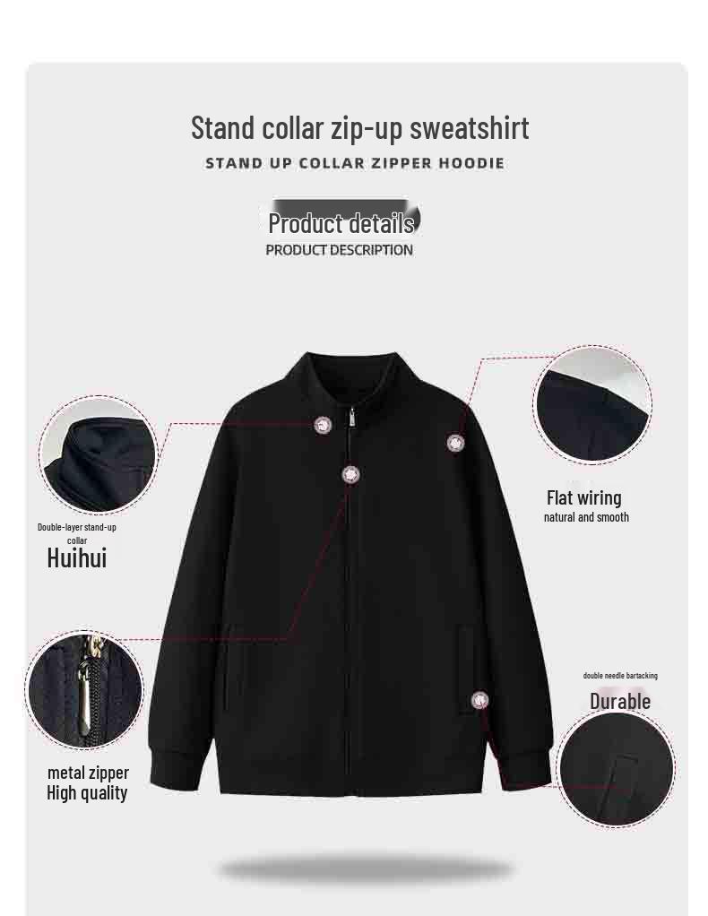 Printed Stand-up Collar Workwear Jacket with Custom Logo