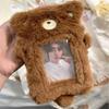 Cute Bear Plush Card Holder Idol Photo Display Card Case Keychain Pendants Bag Ornaments Girly Backpack Charm Kids Birthday Gift