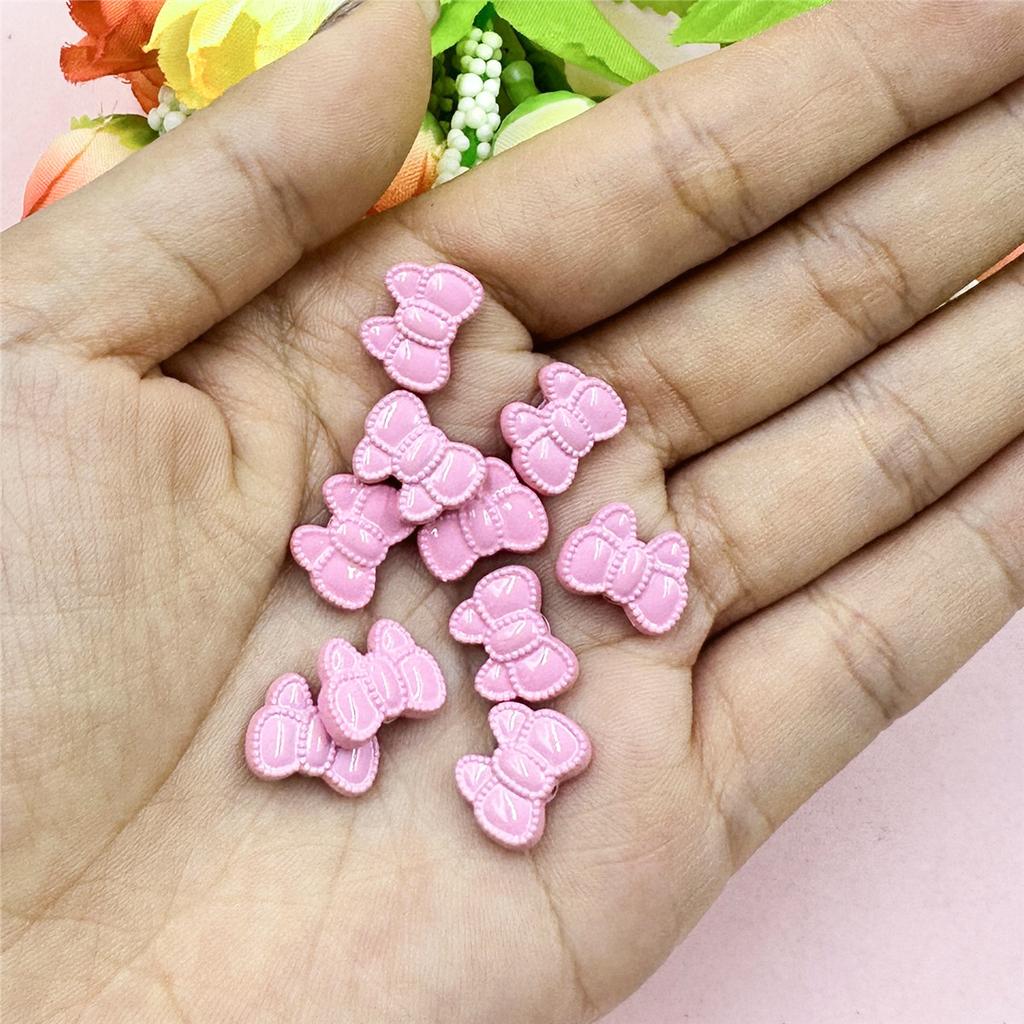 Bowknot Necklace Bracelet Material 9.5 * 11.4mm Alloy Drip Oil Straight Hole DIY Dispersed Bead Jewelry Accessories Macaron Color 10cps Accessories