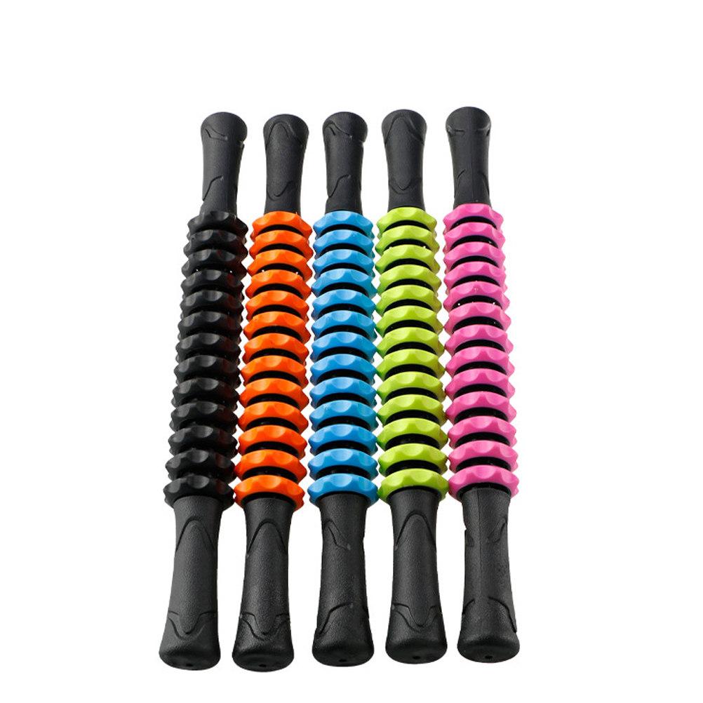 Pink Massage Stick Plastic Roller Full Body Massager for Deep Tissue Relaxation Blood Circulation Relief Stick