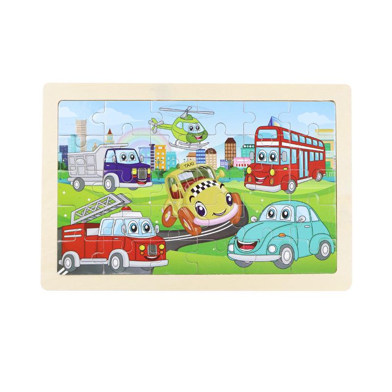 Wooden Animal Cartoon Jigsaw Puzzle Board - 30, 60, 98, 120-piece Toy for Early Childhood Education