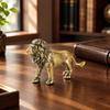 Freestanding Lion Figurine with Detailed Mane VintageInfluenced Golden Intricate