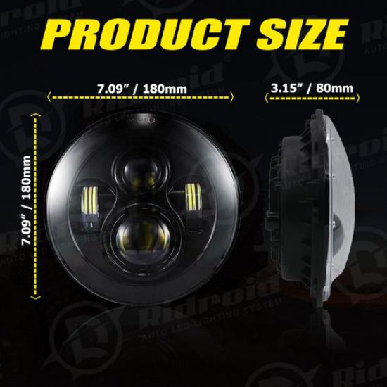 For Royal Enfield Himalayan 2018- 7" inch LED Projector Headlight Hi/Lo Beam