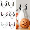 Horn Haarband Teufelshorn Stirnband Schwarz Cosplay Haarreif Set für Halloween Verkleidung Imitation Stierhörner Schönheit