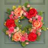 Zhongran Silk Red Pink Peony Wreath Door Pendant Vine Ring Window Wall Decoration Props