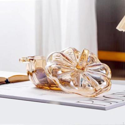 Glass Candy Dish with Lid Bowl Container Cover Jar Cookie for Coffee Table Wedding
