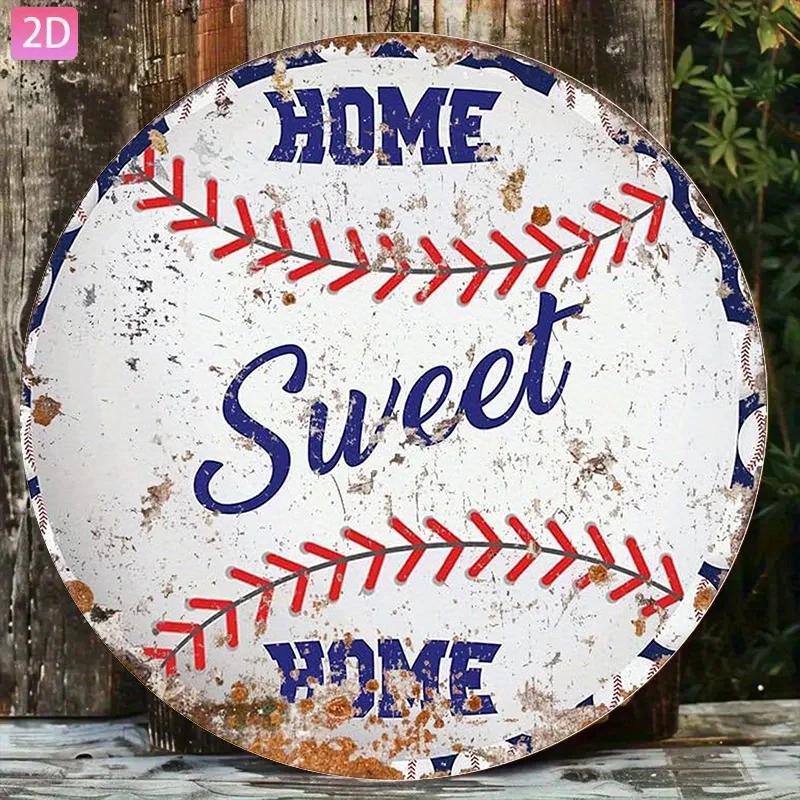 Pc Vintage Rustic Baseball Metal Sign D Flat Iron Wall Art for Home Decoration Distressed Aluminum Panel for Room Ambiance