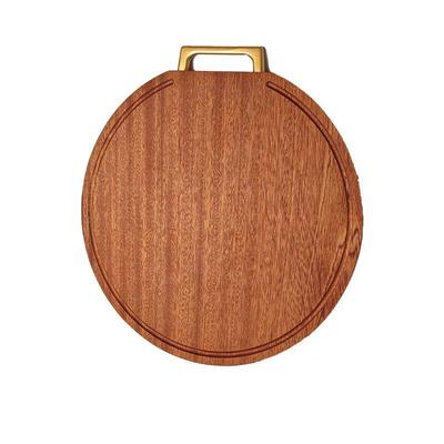 ZISIZ Round Wenge Wood Cutting Board with Handle