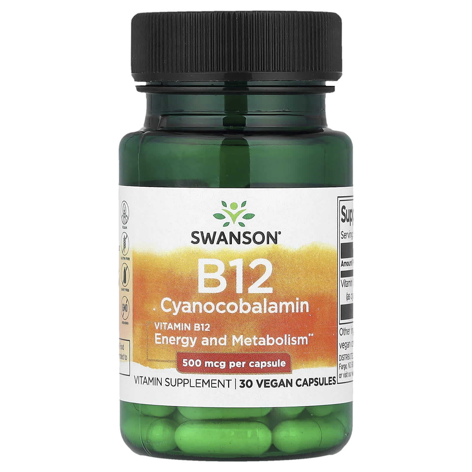 

Vitamin B12, 500Mcg, 30 Veggie Capsules