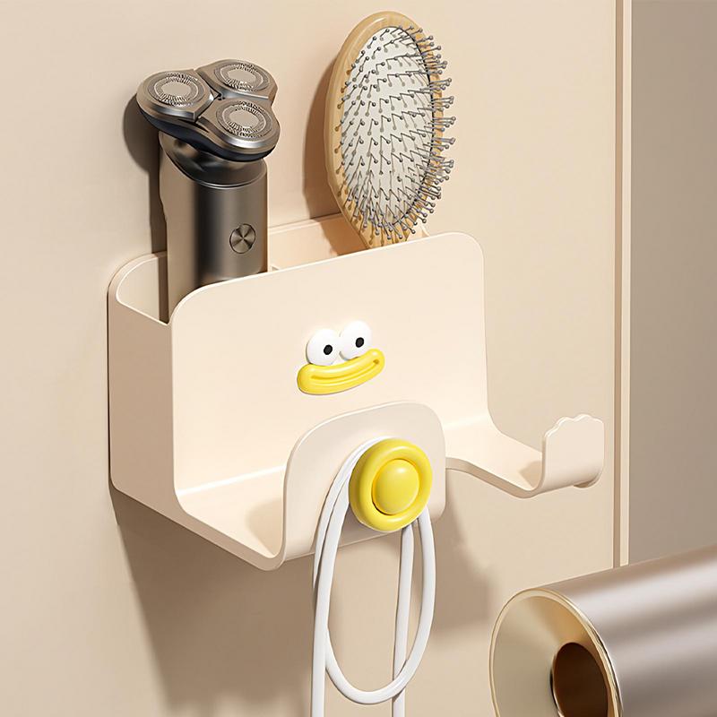 Hair Dryer Hanger Organizer Cute Wall-Mounted Hair Dryer Rack Safe and Harmless Organization Tool for Dormitory Family Bathroom