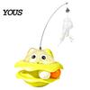 Removable Cat Training Toy Interactive with Auto Feather Wand And Track Ball for Indoor Cats, Puzzle Toys Cats Detachable Food Dispenser, Stable