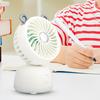 Desktop Small Fan Cartoon Animal Ear Shape USB Powered Bedroom Desk Fan Adjustable Wind Speeds Anti-Slip Base Fan