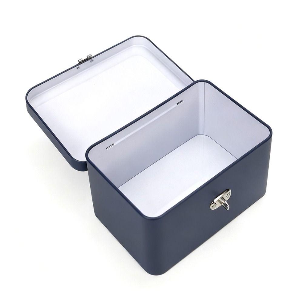 Rectangular Shape Desktop Storage Case Large Size Empty Box Iron Box  Cosmetic Organizer
