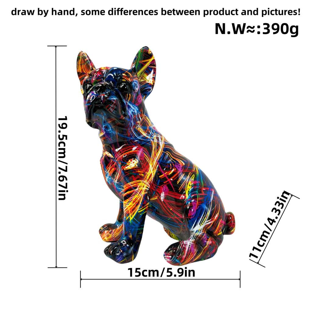 Kreative bunte Bulldogge Handwerk Home Dekorationen Wohnzimmer Büro Desktop Harz Tier Dekorationen