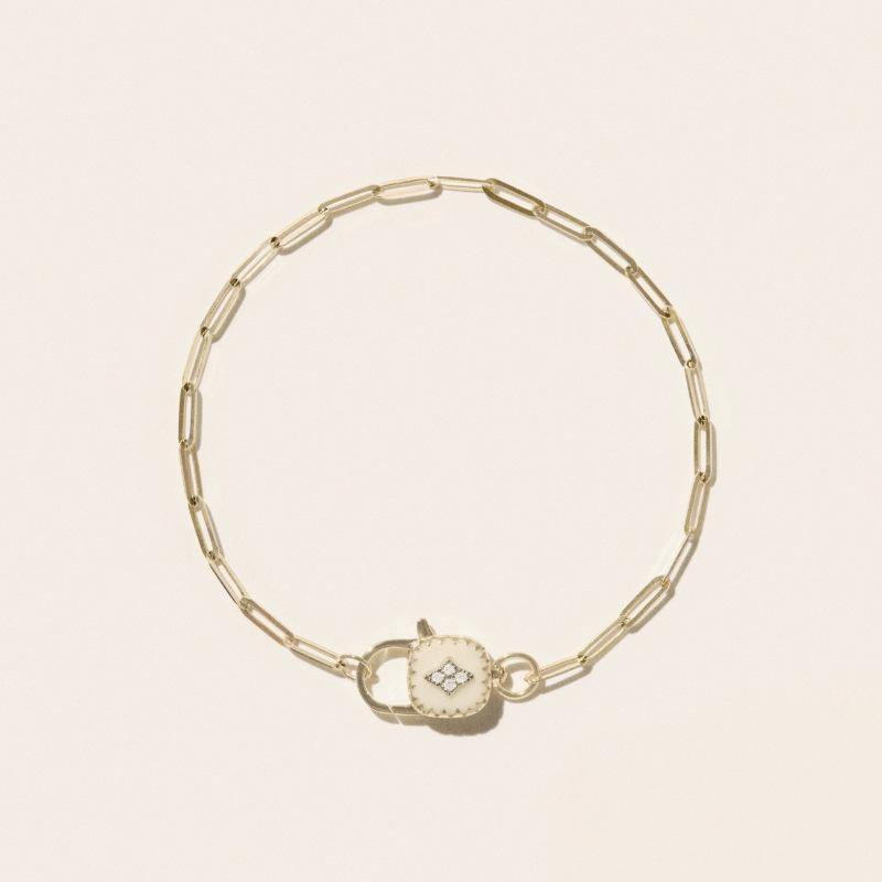 Personalized Necklace Fashion Lock Pendant Necklace Bracelet Paper Clip Chain Electroplating Gold Color Retention