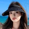 Summer Empty Top Cap Shiny Visor Cap Fashion Sequin Sun Hat  Beach