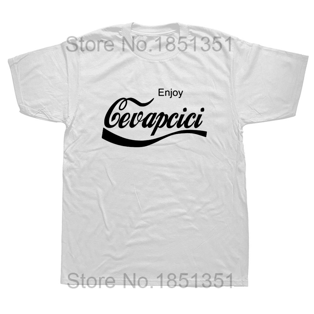 Enjoy Cevapcici Red T Shirt Print for Men Cotton New Cool Tee Cola Parody Retro Vintage Balkan Croatia Serbia Macedonia Cevape S