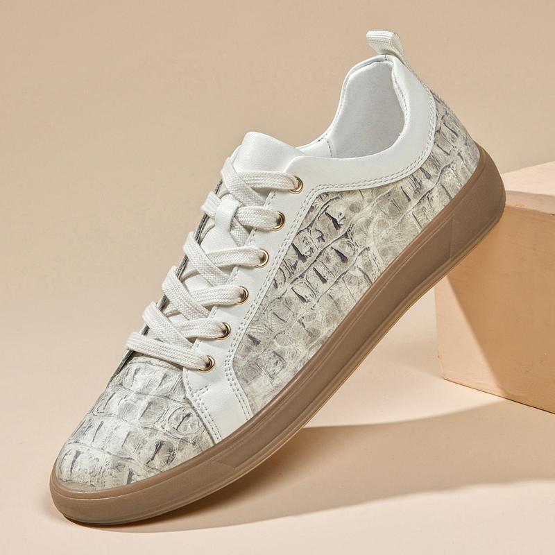Handmade Men's Street Fashion Skateboarding Shoes, Soft Cowhide Leather with Street Trendy Design, Comfortable Casual Sneakers